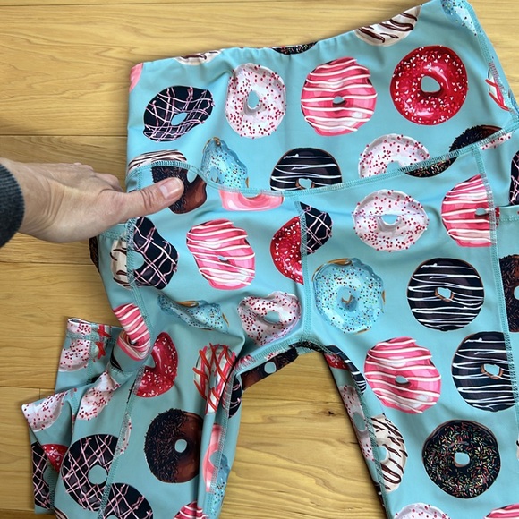 Muscles and Donuts Dusty Blue High Rise Leggings w/Pockets | Size XL - Picture 7 of 10